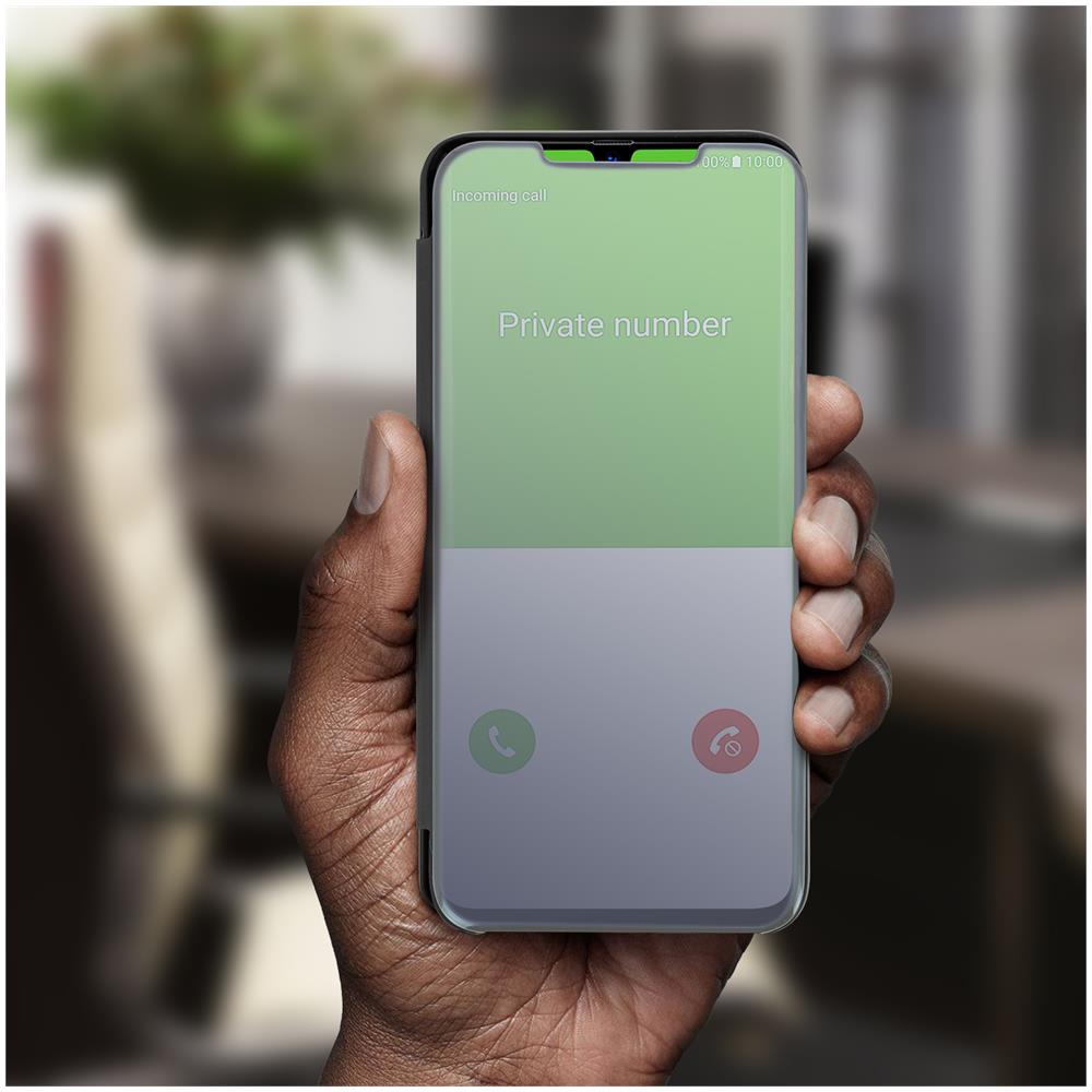 Custodia Samsung Galaxy A70 Sportellino Traslucido Stand Video Nero - Foto 2