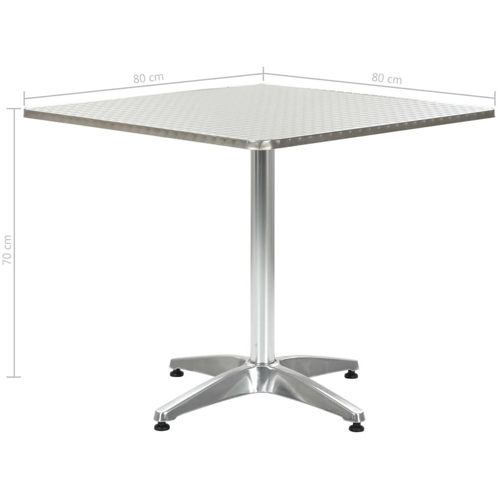 Tavolo Da Giardino Argento 80x80x70 Cm In Alluminio - Foto 5