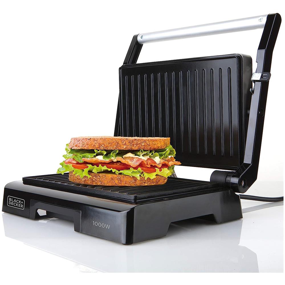 Grill Elettrico BXGR1000E con Vassoio di Raccolta Antiaderente Potenza 1000 W Colore Nero - Foto 2