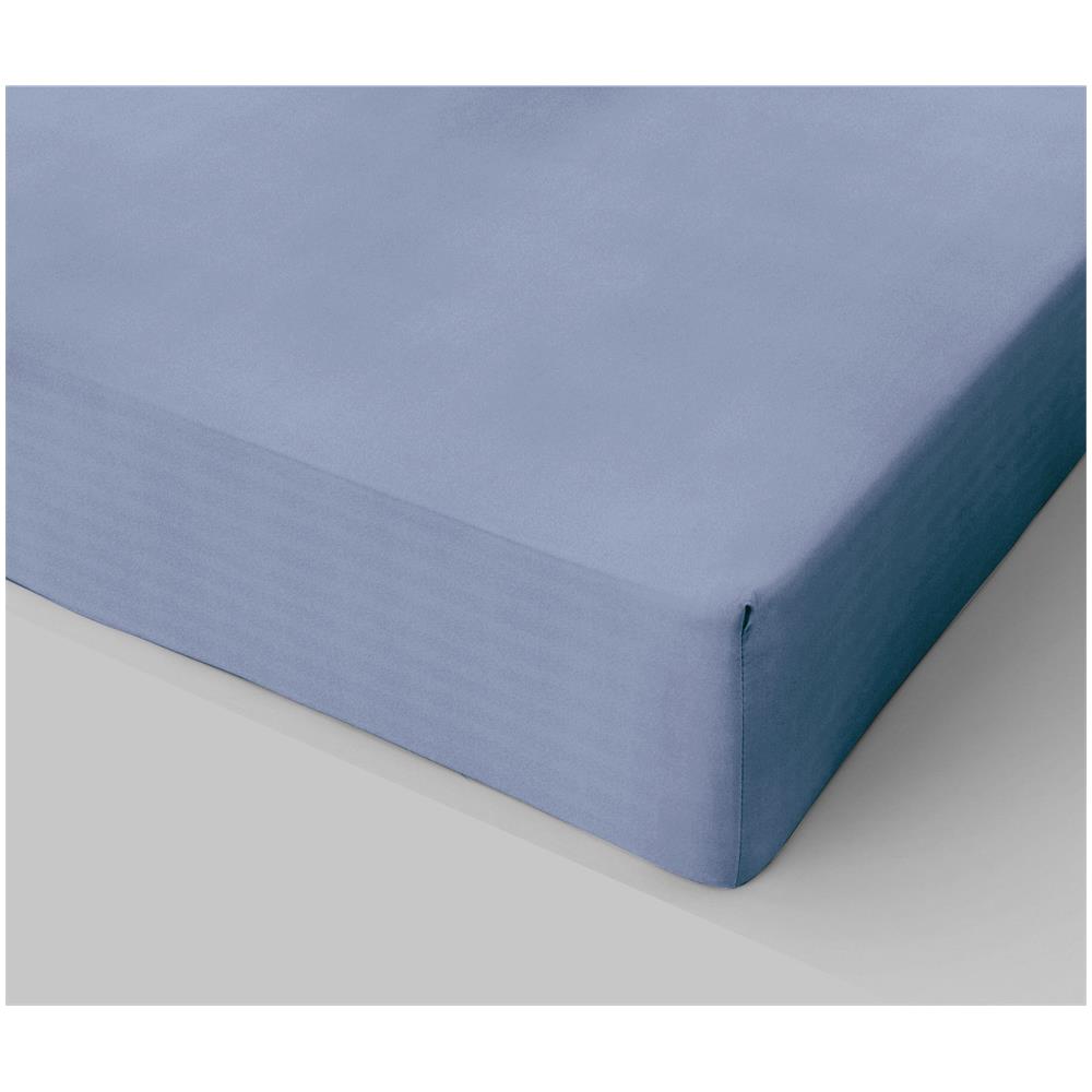 Lenzuolo Sotto Con Angoli In Cotone Con Elastico Made In Italy Una Piazza Singolo 90x200 Cm - Azzurro - Foto 1