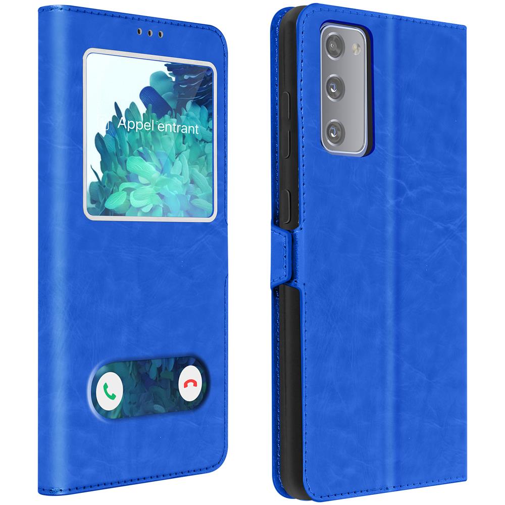 Custodia Samsung Galaxy S20 Fe Doppia Finestra Cover Silicone Blu - Foto 1