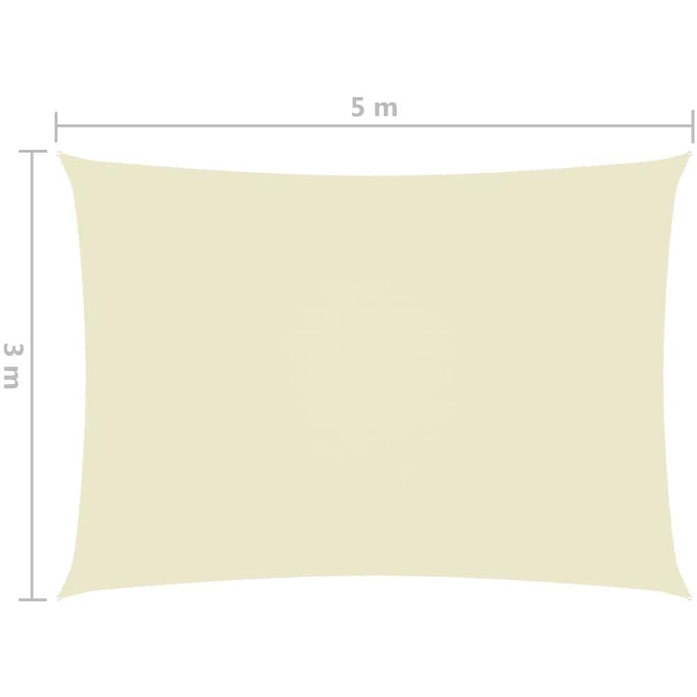 Parasole a Vela Oxford Rettangolare 3x5 m Crema - Foto 6