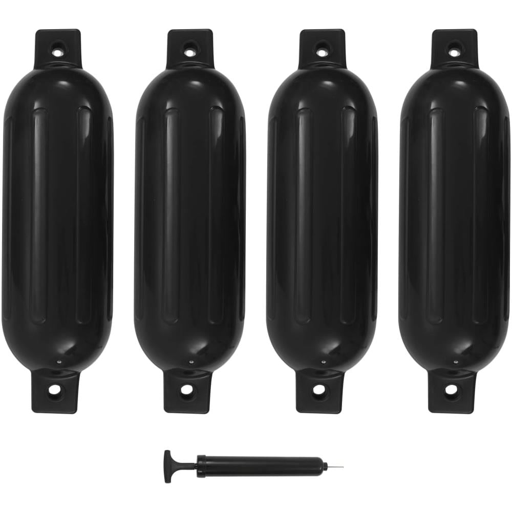 Paraurti per Gommone 4 pz Neri 51x14 cm in PVC - Foto 1