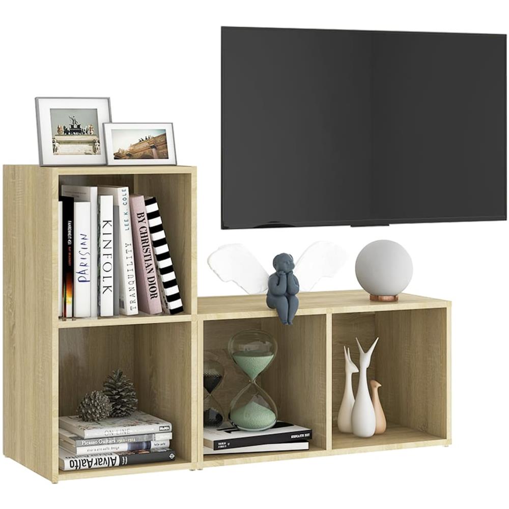 Mobili TV 2 pz Rovere Sonoma 72x35x36,5 cm in Legno Multistrato - Foto 2