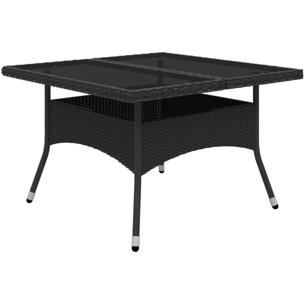 Set Mobili da Pranzo per Giardino 9 pz Polyrattan e Vetro Nero - Foto 3