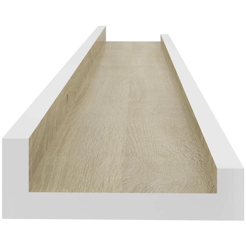 Mensole Da Parete 2 Pz Bianco E Rovere Sonoma 60x9x3 Cm - Foto 8