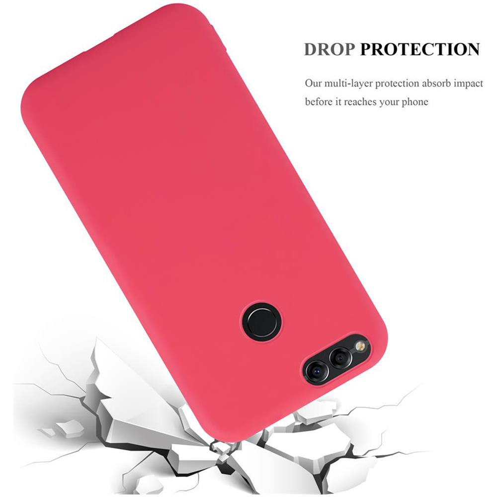 Custodia Compatibile Con Honor 7x In Candy Rosso - Coperchio Protettivo In Silicone Tpu Flessibile - Foto 8
