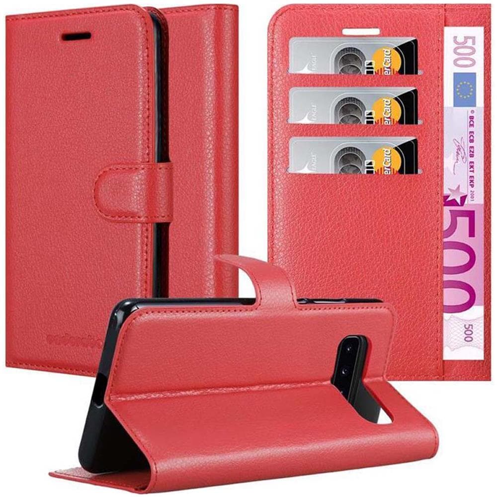 Custodia Compatibile Con Samsung Galaxy S10 In Rosso Carminio - Coperchio Protettiva Con Chiusura Magnetica, Funzione Stand E Tasca Per Le Carte - Foto 1