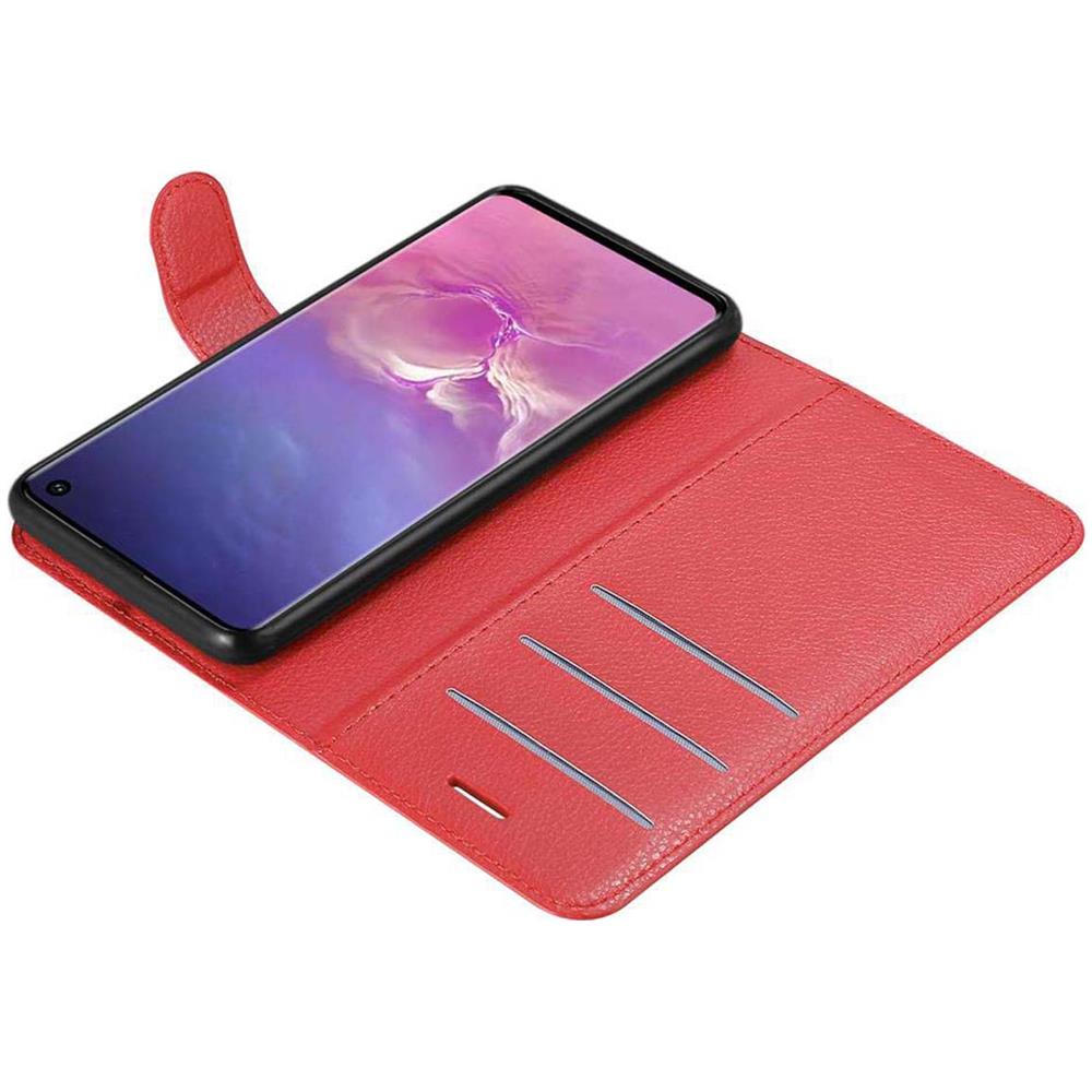 Custodia Compatibile Con Samsung Galaxy S10 In Rosso Carminio - Coperchio Protettiva Con Chiusura Magnetica, Funzione Stand E Tasca Per Le Carte - Foto 8