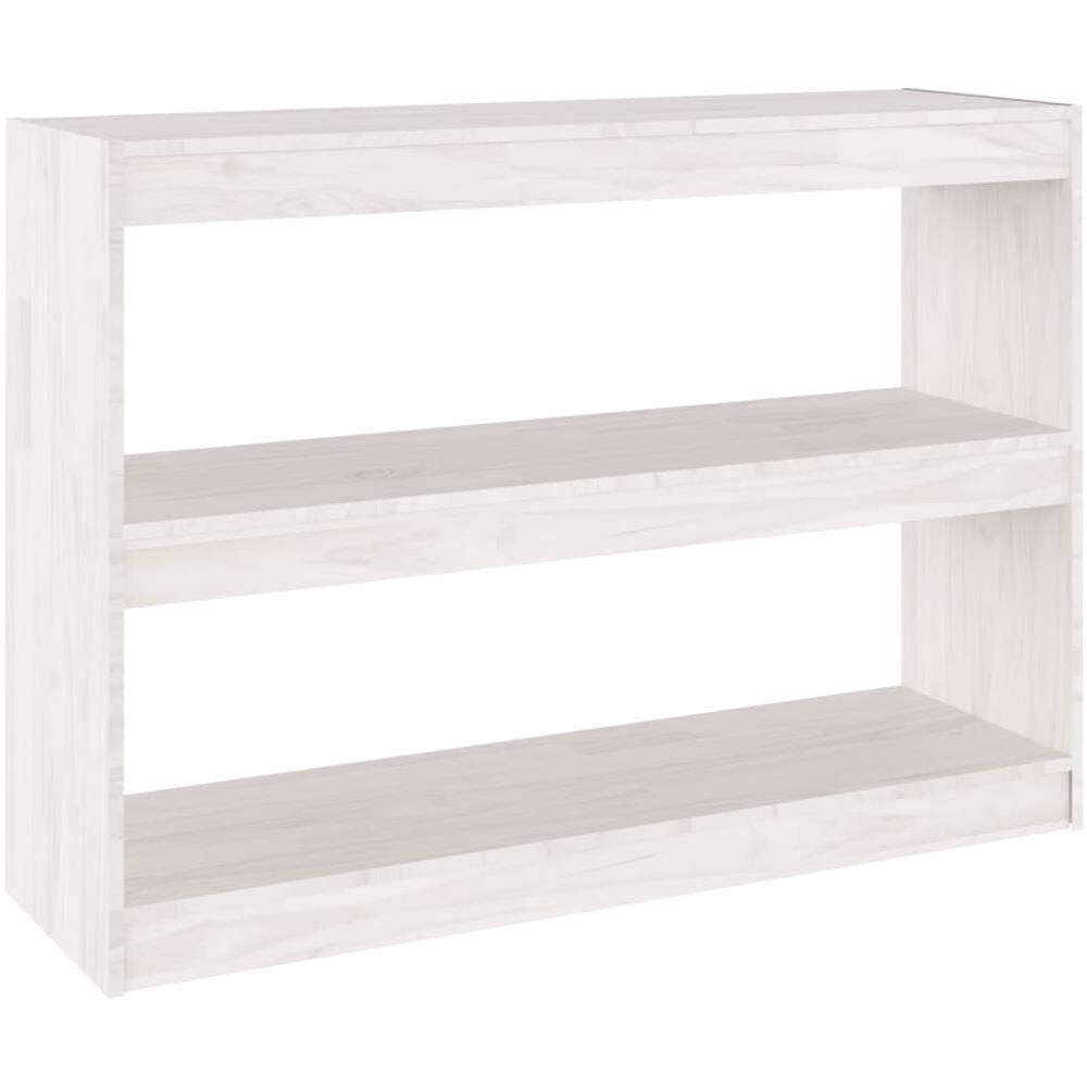 Libreria / divisorio Bianco 100x30x71,5 Cm Legno Massello Di Pino - Foto 1