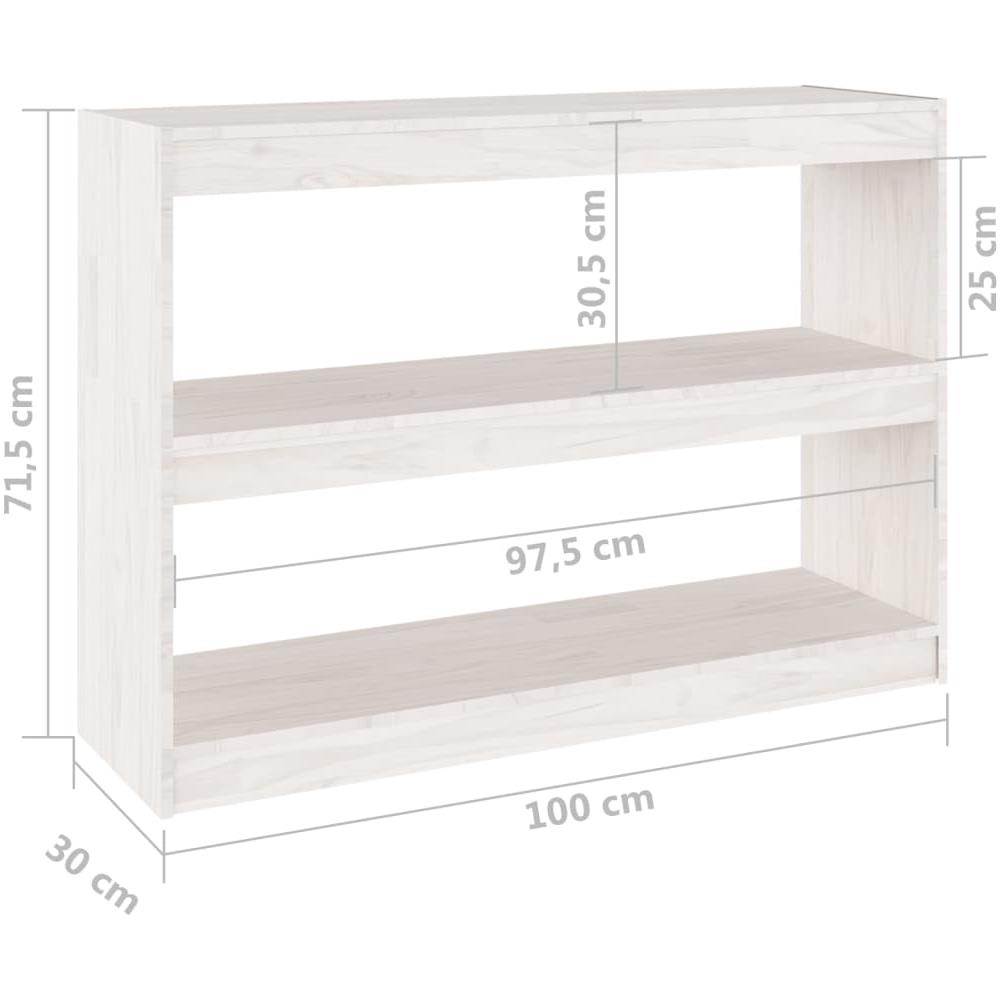 Libreria / divisorio Bianco 100x30x71,5 Cm Legno Massello Di Pino - Foto 8