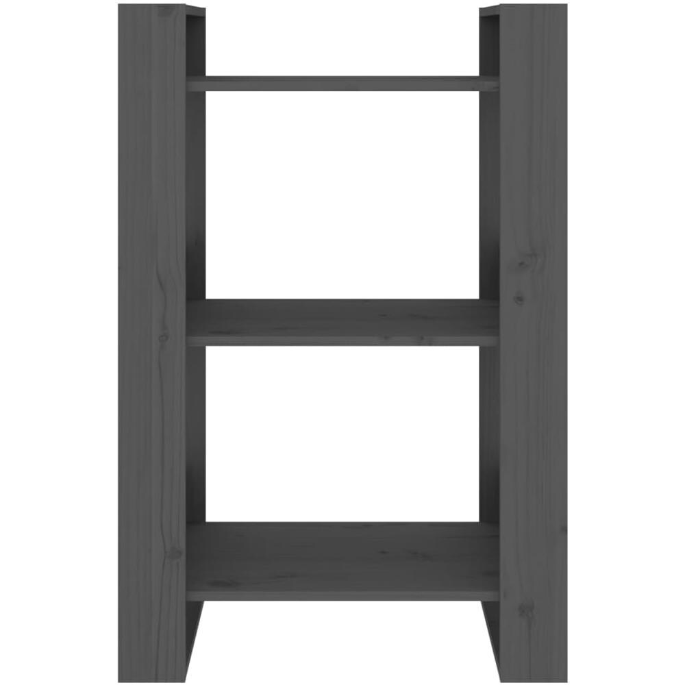 Libreria /divisorio Grigio 60x35x91 Cm In Legno Massello Di Pino - Foto 3