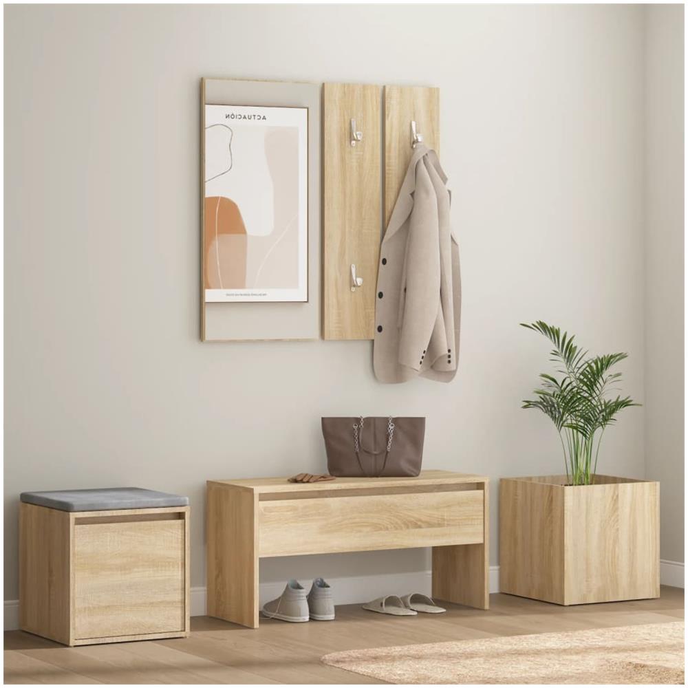 Set Di Mobili Da Corridoio Rovere Sonoma In Legno Multistrato - Foto 1