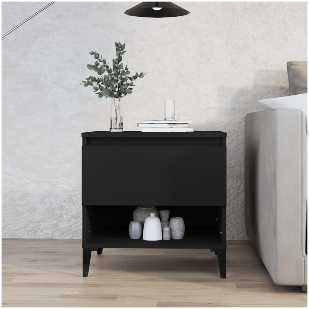 Tavolino Nero 50x46x50 Cm In Legno Multistrato - Foto 1