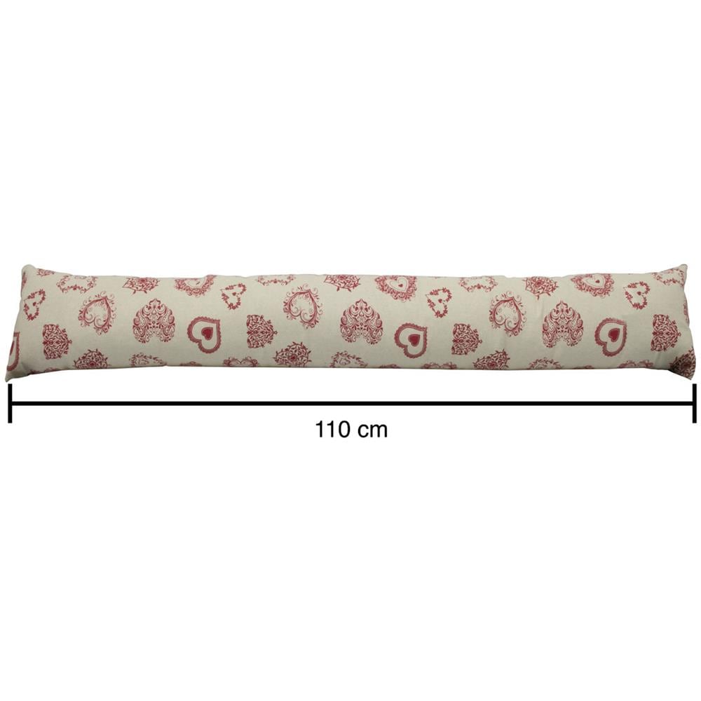 Paraspiffero Decorativo Salsicciotto Porta Finestra Sfoderabile Cuore Rosso 110cm - Foto 5