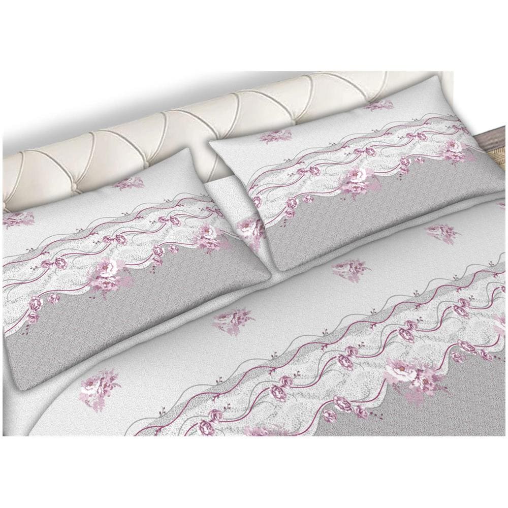 Completo Lenzuola Letto Matrimoniale 100% Cotone Made Italy In Varie Fantasie Fiorate C.n Matrimoniale Flowers Rosa - Foto 5