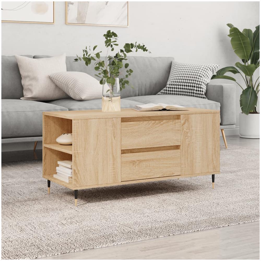Tavolino Salotto Rovere Sonoma 102x44,5x50 Cm Legno Multistrato - Foto 1