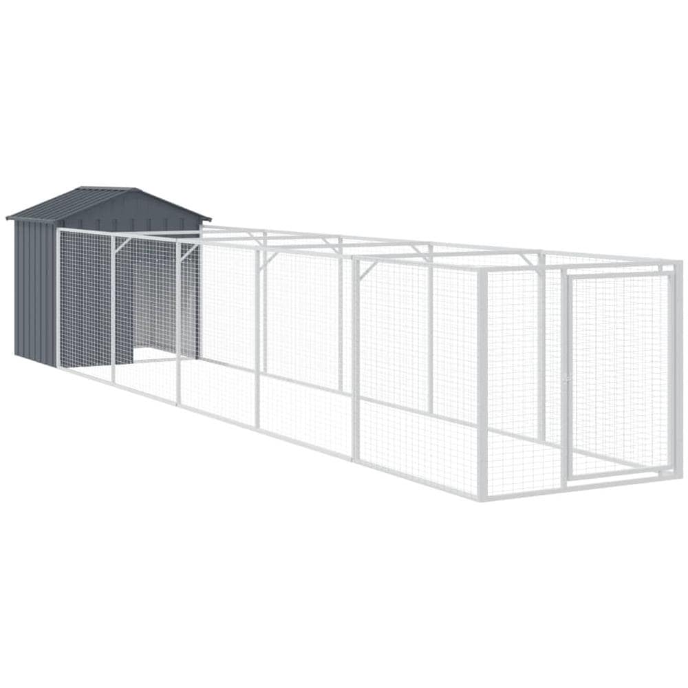 Casetta Cani Con Tetto Antracite 117x609x123 Cm Acciaio Zincato - Foto 1