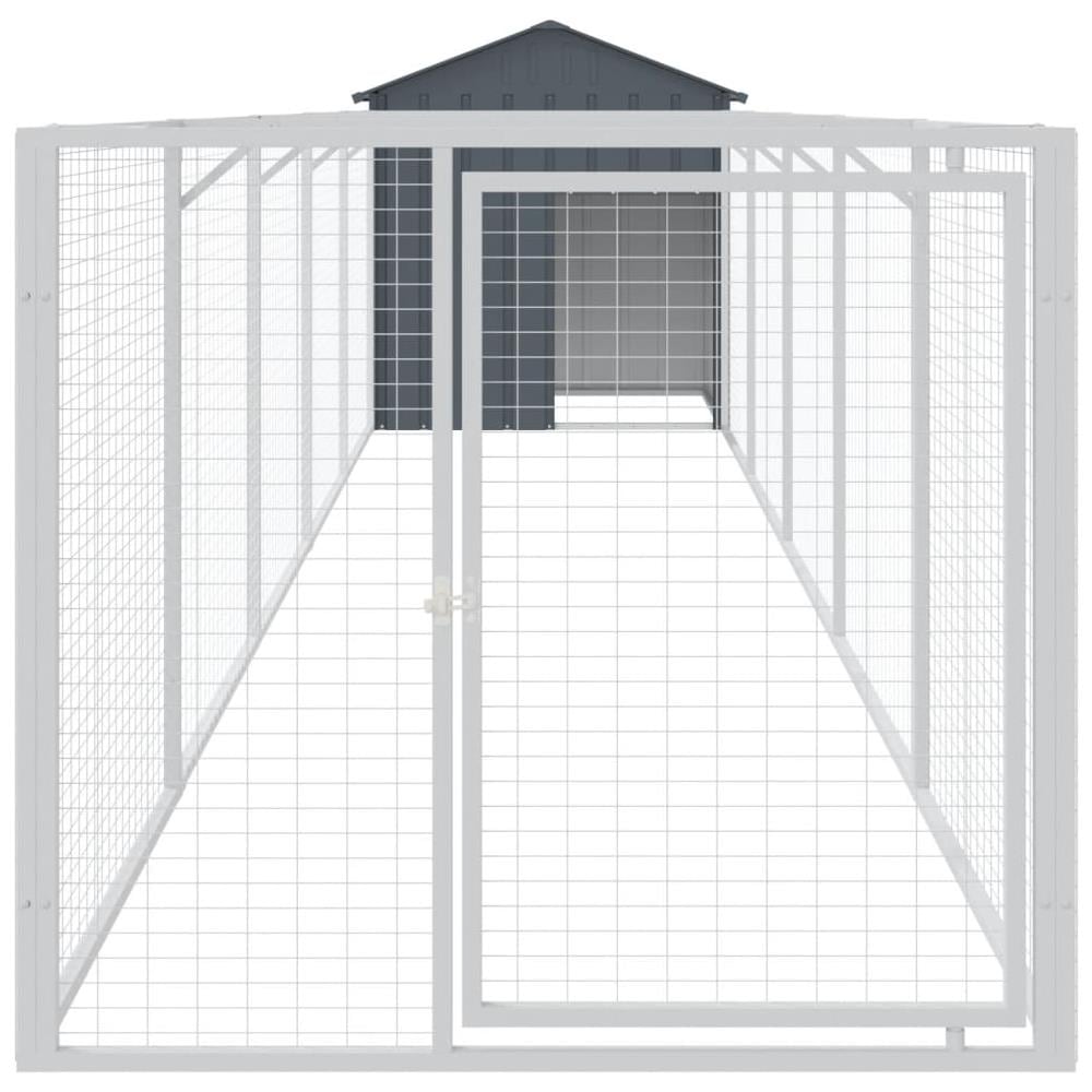 Casetta Cani Con Tetto Antracite 117x609x123 Cm Acciaio Zincato - Foto 2