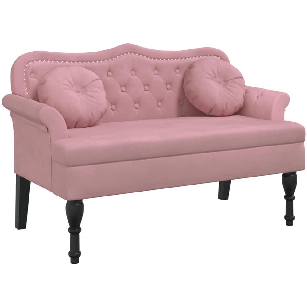 Panca con Cuscini Rosa 120,5x65x75 cm in Velluto - Foto 2