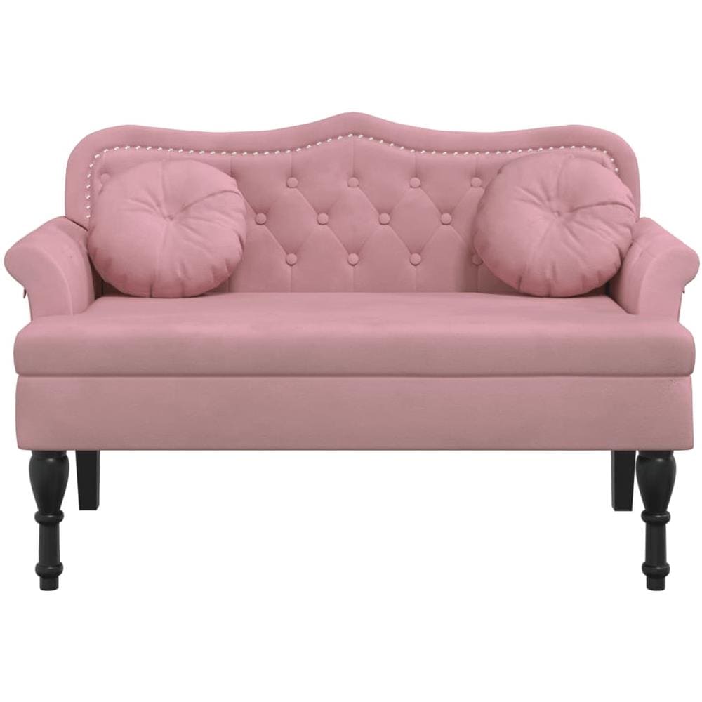Panca con Cuscini Rosa 120,5x65x75 cm in Velluto - Foto 3