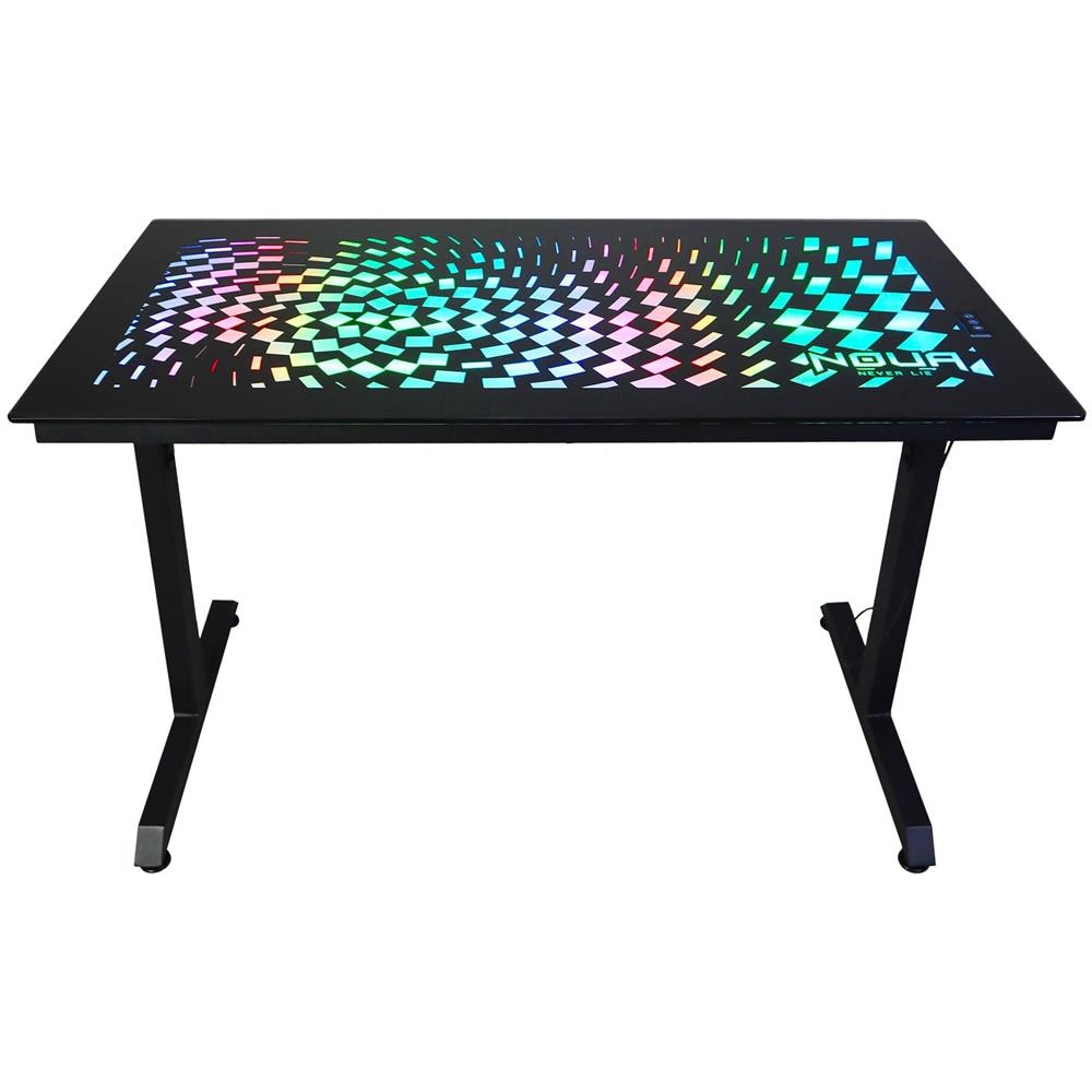 SCRIVANIA GAMING RGB DUK TELAIO Z PORTABICCHIERI E GANCIO CUFFIE - Foto 1