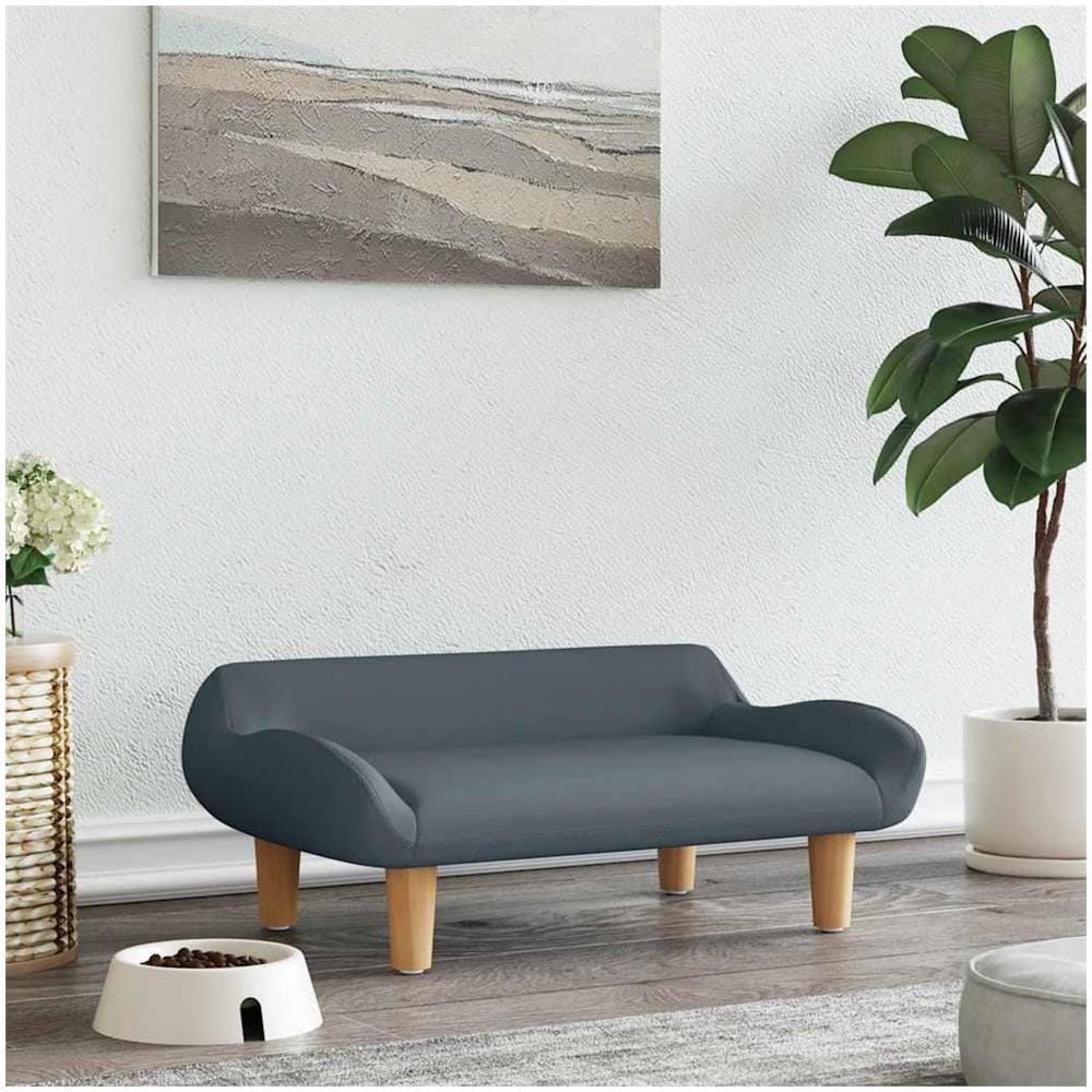 Lettino per Cani Grigio Scuro 70x40x24 cm in Tessuto - Foto 2