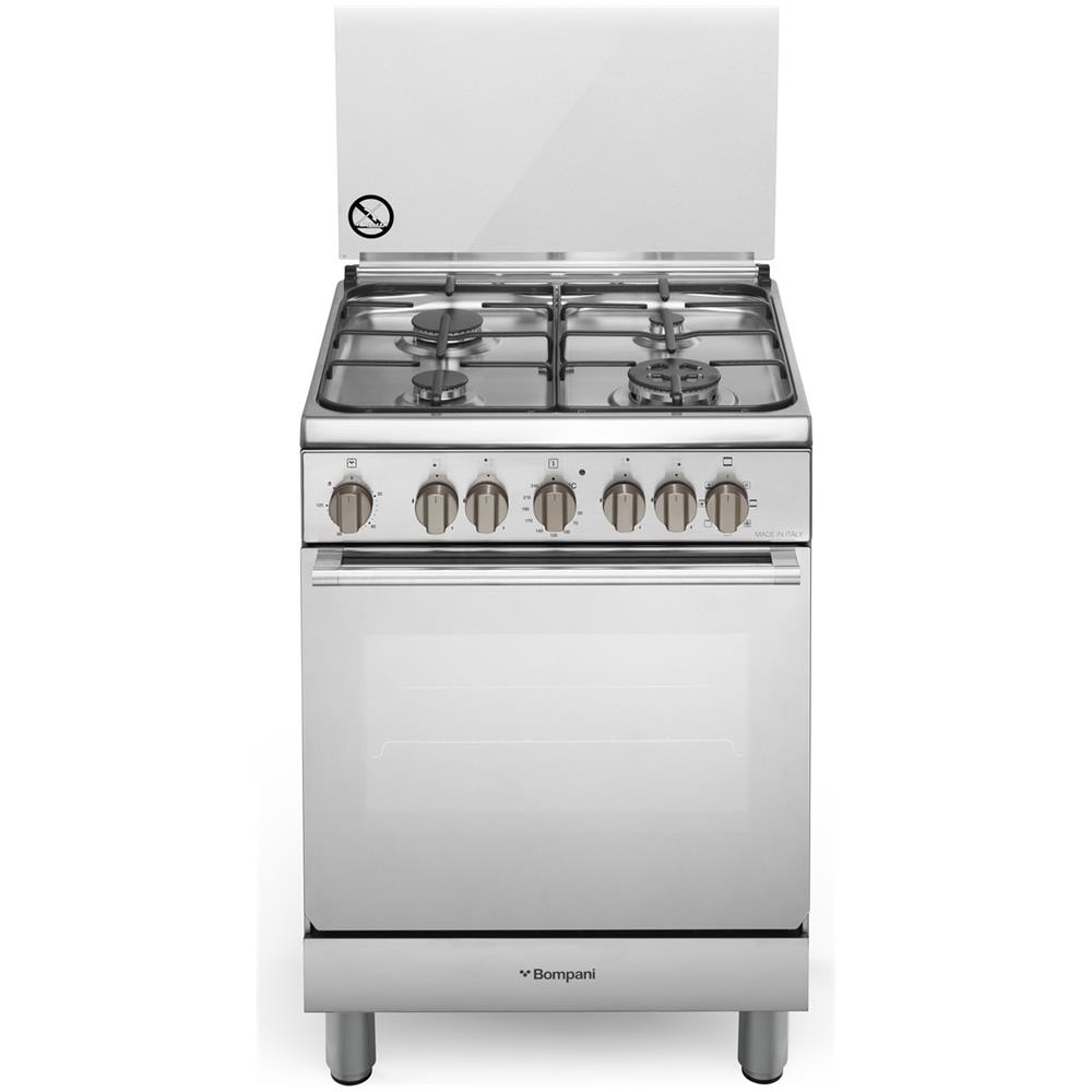 Cucina Elettrica BO643MJ /N 4 Fuochi a Gas Forno Elettrico Multifunzione Termoventilato Classe A Dimensioni 60 x 60 cm Colore Acciaio inox - Foto 1