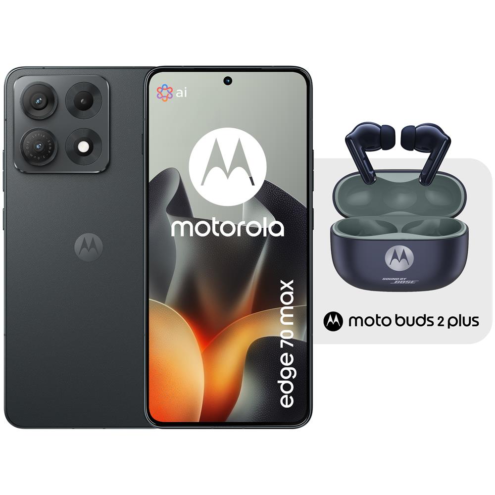 Edge 70 Max 5G 256GB 8GB Ram Display 6.52" Amoled 144Hz max Main Camera 50+8MP Selfie 32MP Dual nanoSim Android 16 Snapdragon 8 Gen5 7100mAh Pantone Dark Shadow + Moto Buds 2 Plus (pack) - Foto 1