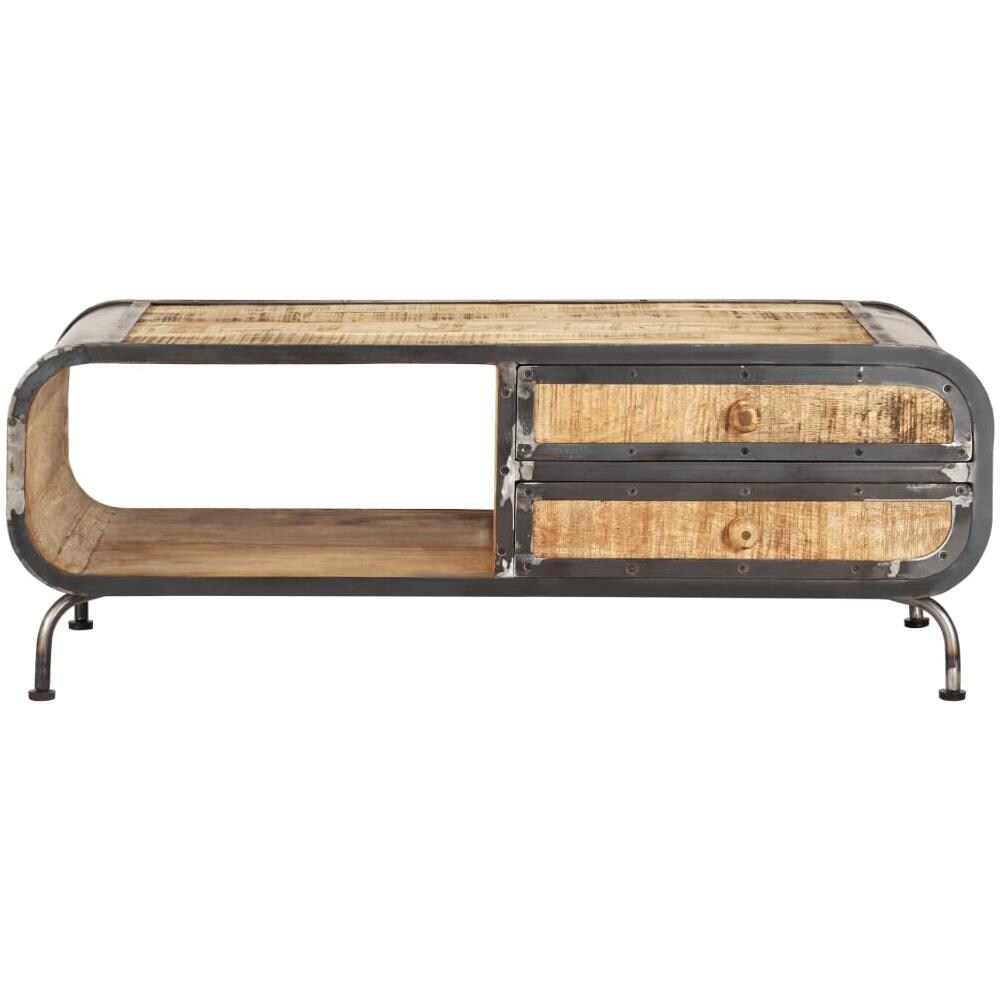 Tavolino Da Caffè 100x50x35 Cm Legno Massello Di Mango - Foto 2