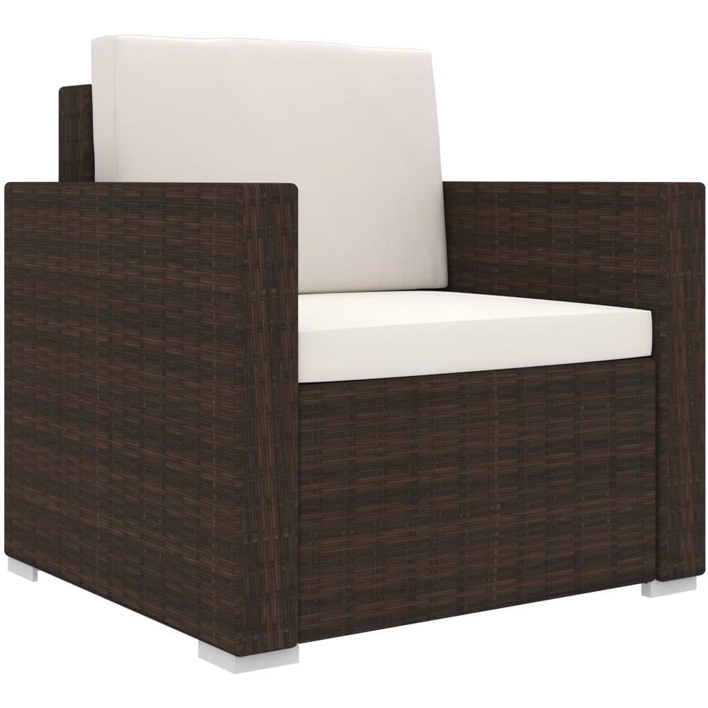 Set Divani Da Giardino 8 Pz Con Cuscini In Polyrattan Marrone - Foto 8