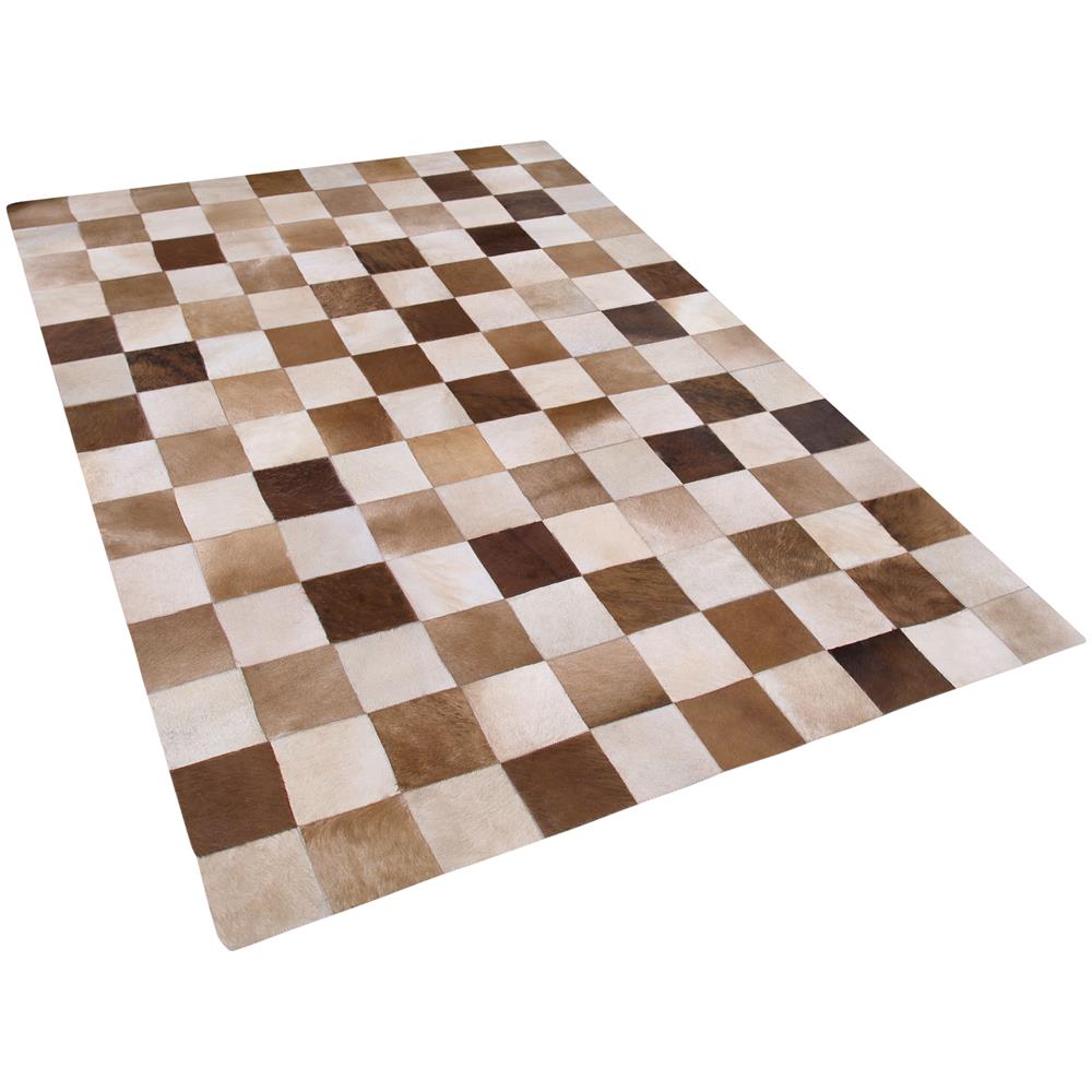Tappeto In Pelle Marrone / beige 140 X 200 Cm Solmaz - Foto 1