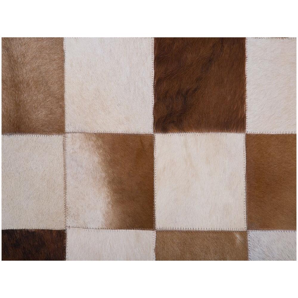 Tappeto In Pelle Marrone / beige 140 X 200 Cm Solmaz - Foto 9