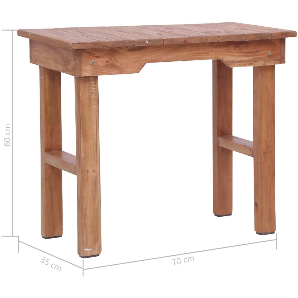 Tavolino Da Salotto 70x35x60 Cm In Legno Massello Di Mogano - Foto 5