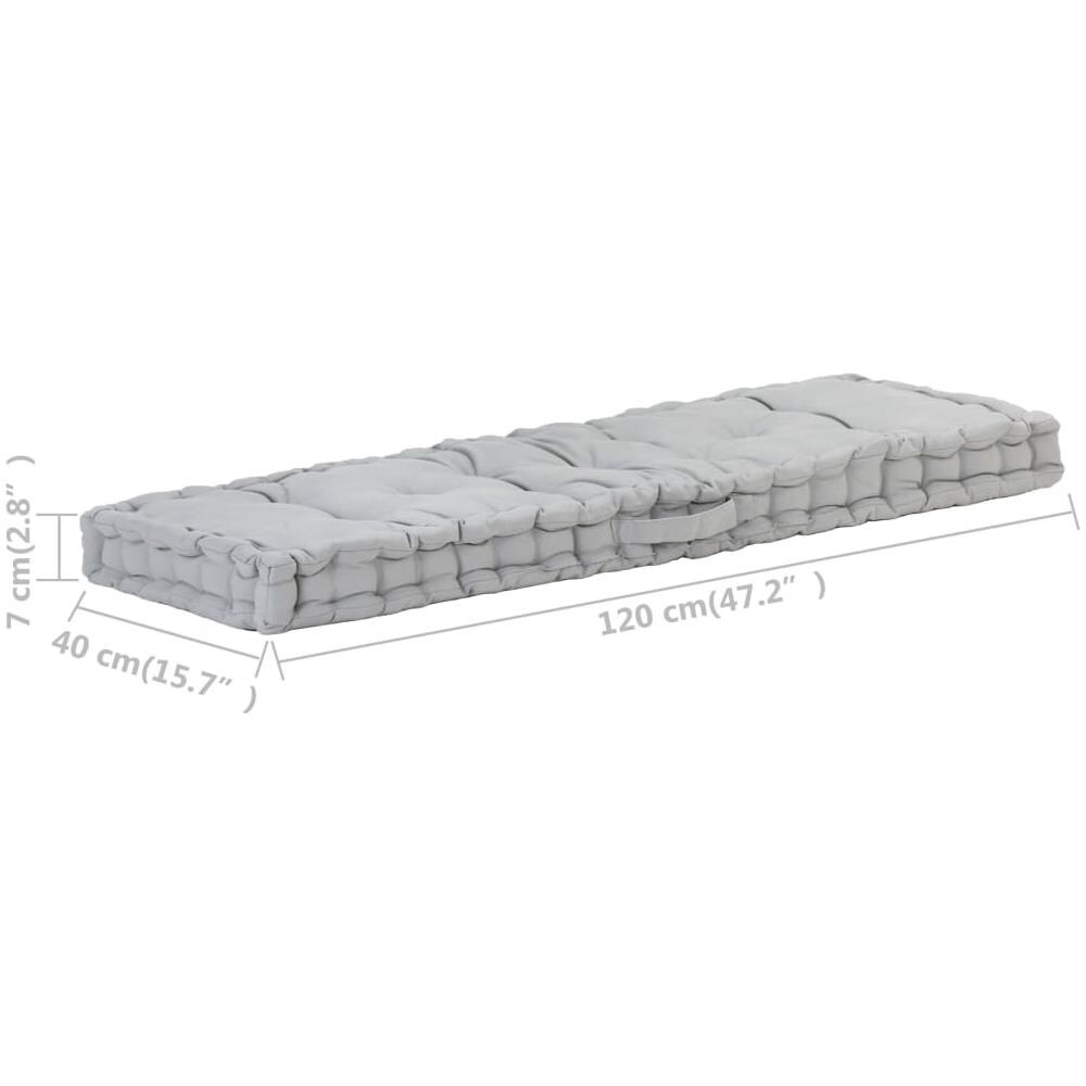 Cuscino Per Pallet E Pavimento In Cotone 120x40x7 Cm Grigio - Foto 8
