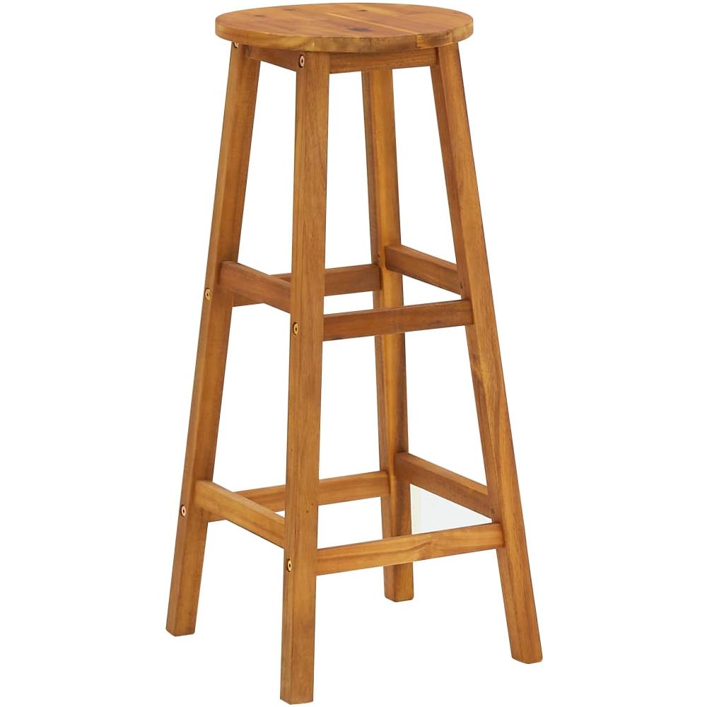 Sgabelli da Bar 4 pz in Legno Massello di Acacia - Foto 2