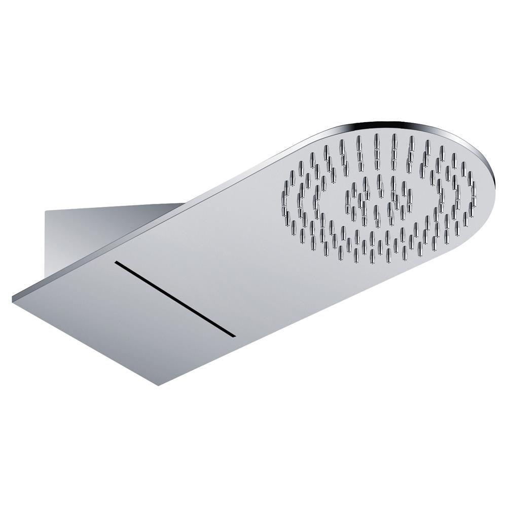 Soffione Doccia A Parete Acciaio Inox Punta Tonda Con Cascata - Foto 1