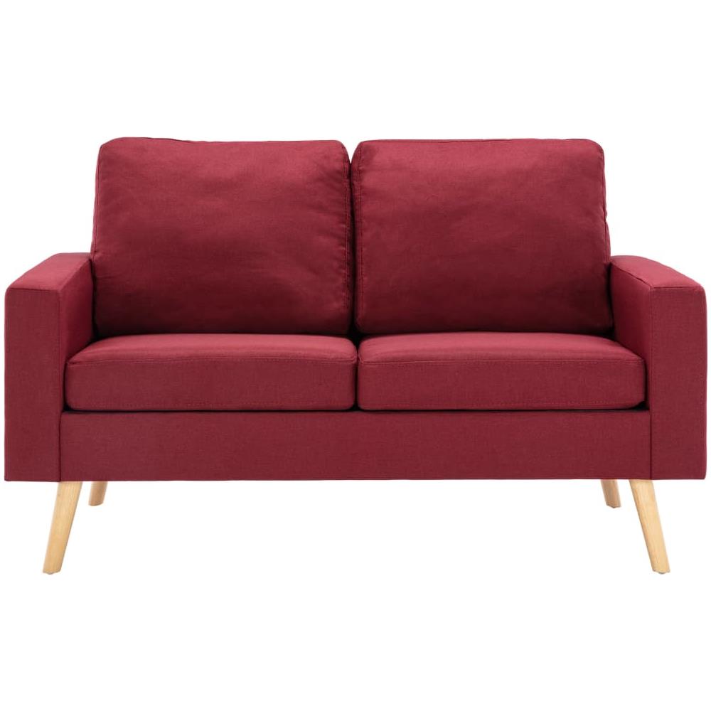 Divano a 2 Posti Rosso Vino in Tessuto - Foto 2