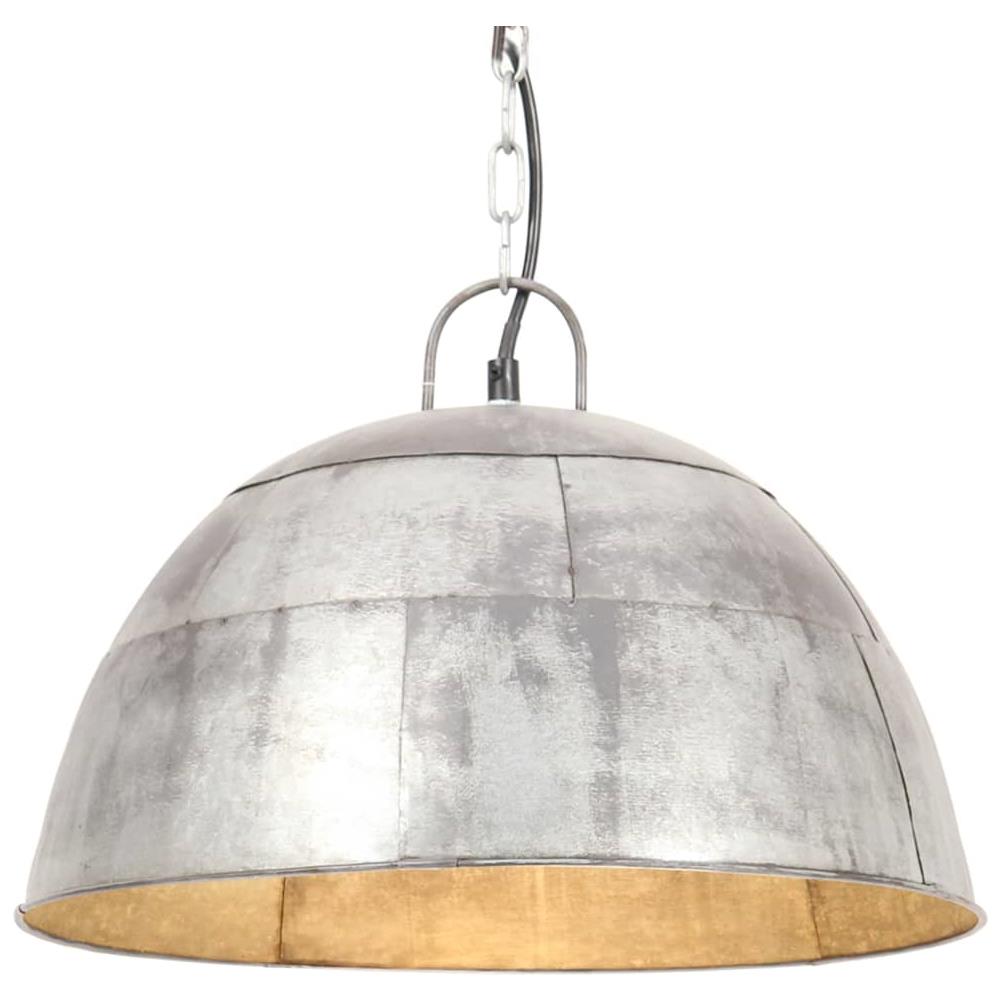 Lampada A Sospensione Vintage 25 W Argento Rotonda 41 Cm E27 - Foto 1