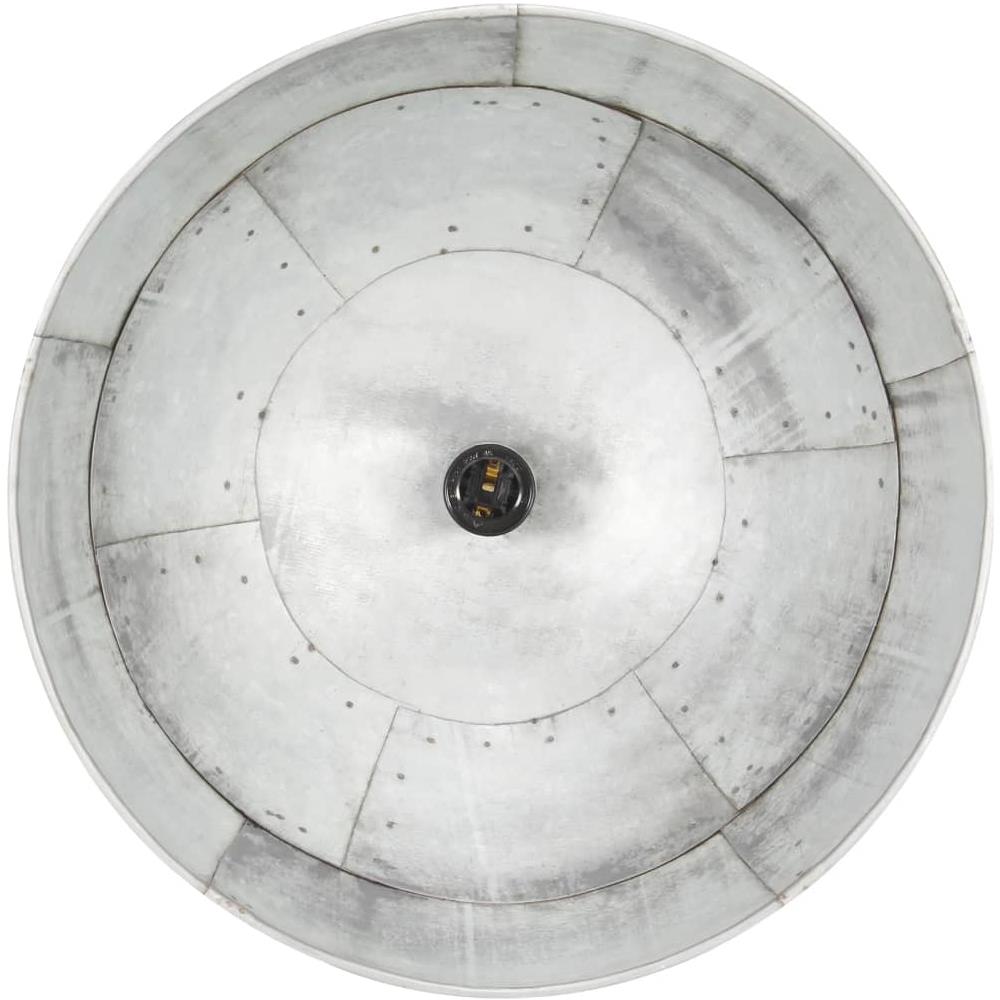 Lampada A Sospensione Vintage 25 W Argento Rotonda 41 Cm E27 - Foto 8