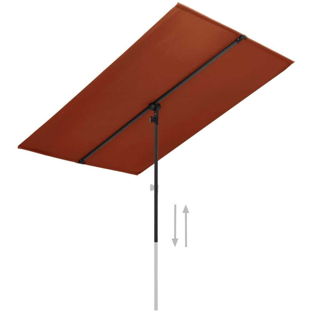 Ombrellone da Giardino Palo in Alluminio 180x110cm Terracotta - Foto 2