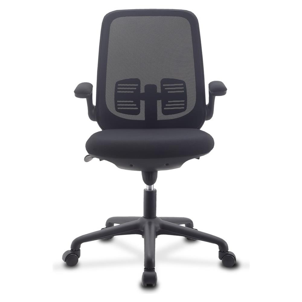 Sedia per Ufficio Regolabile in Altezza con Braccioli Pieghevoli Colore Nero - Foto 2