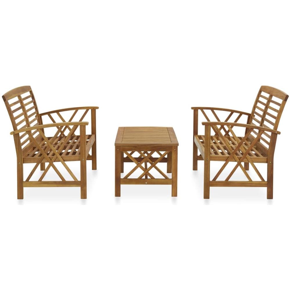 Set Divani da Giardino 3 pz in Legno Massello di Acacia - Foto 3