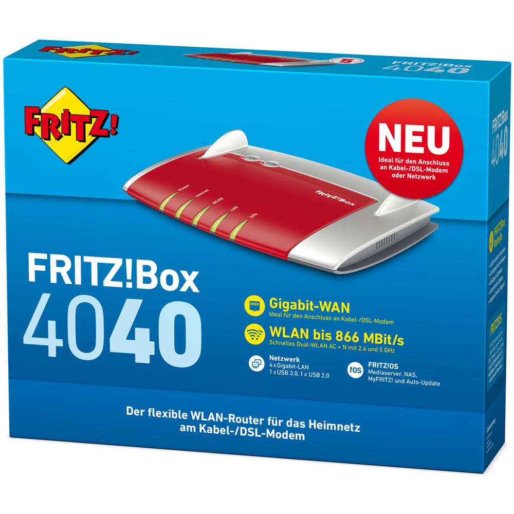 Box 4040 Router AC1300 1 x WAN Gigabit 4 x LAN Gigabit 1 x USB 3.0 1 x USB 2.0 - Foto 2