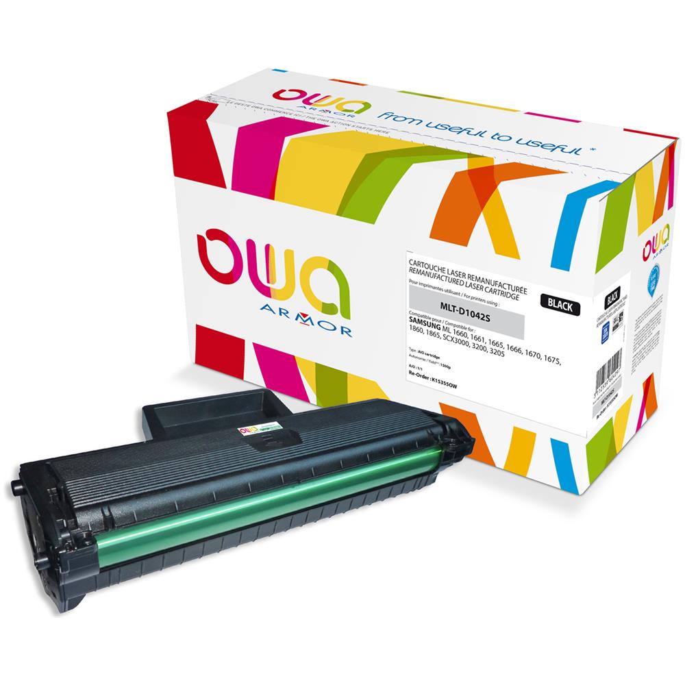 K15355OW, Cartuccia, Nero, Laser, Samsung, ML 1660, 1661, 1665, 1666, 1670, 1675, 1860, 1865, SCX-3000, 3200, 3205, MLT-D1042S - Foto 1