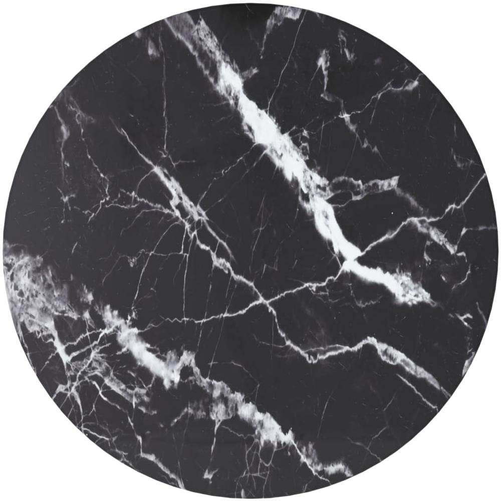 Piano Per Tavolo Nero 30x0,8 Cm Vetro Temperato Aspetto Marmo - Foto 1