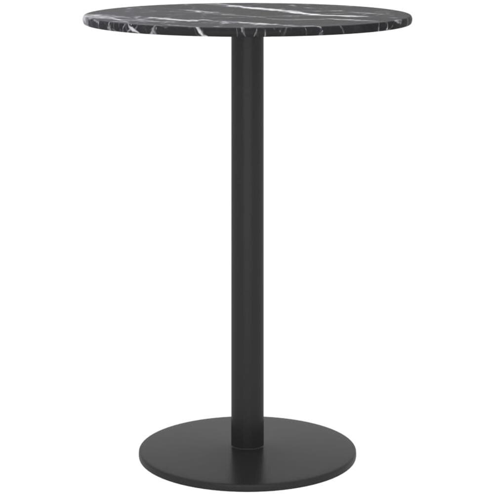 Piano Per Tavolo Nero 30x0,8 Cm Vetro Temperato Aspetto Marmo - Foto 2