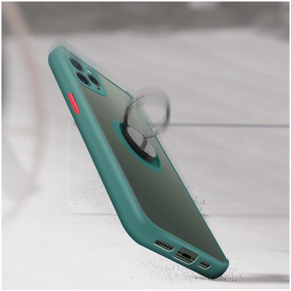 Cover Iphone 11 Pro Bimateriale Anello Supporto Metallico Verde - Foto 2