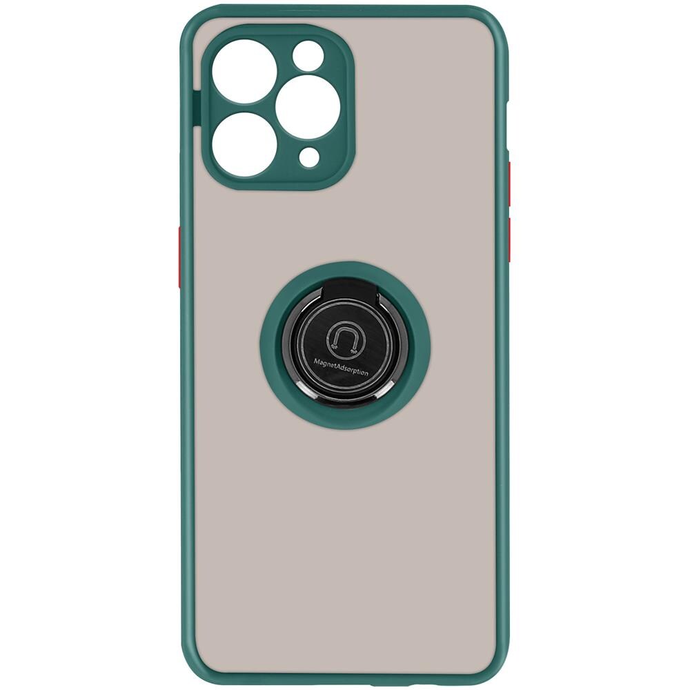 Cover Iphone 11 Pro Bimateriale Anello Supporto Metallico Verde - Foto 1