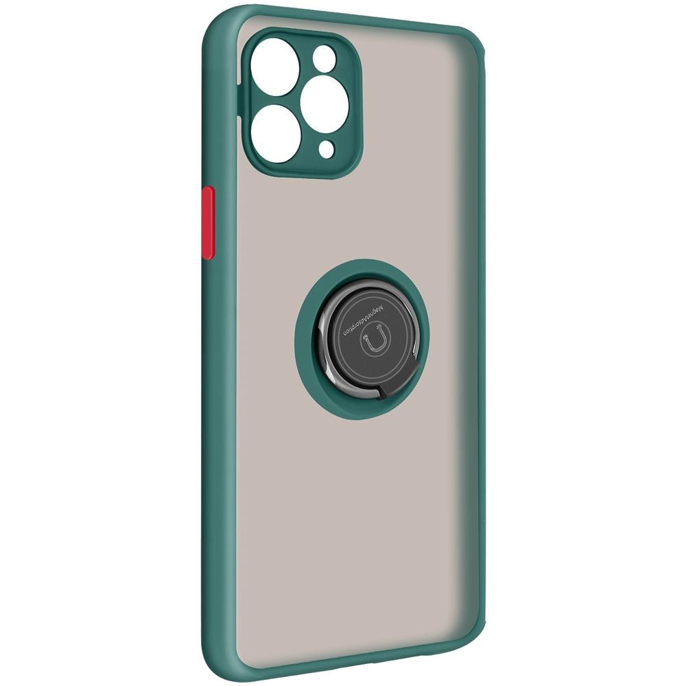 Cover Iphone 11 Pro Bimateriale Anello Supporto Metallico Verde - Foto 5